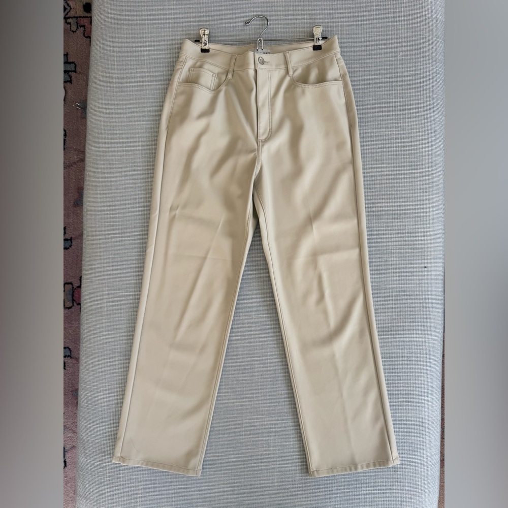 LOFT Women’s Ivory Faux Leather Pants - Picture 2 of 6